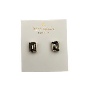NWT Kate Spade emerald cut gem stud earrings